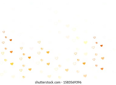 Light Green, Yellow vector background with Shining hearts. Hearts on blurred abstract background with colorful gradient. Pattern for marriage gifts, congratulations.