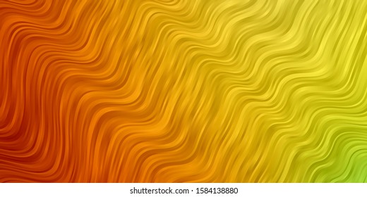 Light Green, Yellow vector background with bent lines. Abstract illustration with bandy gradient lines. Pattern for business booklets, leaflets