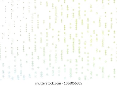 Light Green, Yellow vector background with math characters. Shining colorful illustration with isolated Digit signs. Pattern for ad, booklets, leaflets of education.