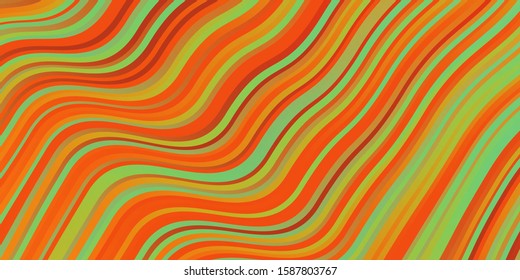 Light Green, Yellow vector background with bent lines. Bright sample with colorful bent lines, shapes. Best design for your ad, poster, banner.