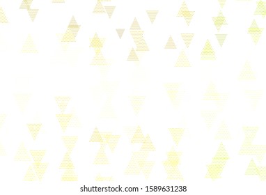 Light Green, Yellow vector background with triangles. Illustration with set of colorful triangles. Modern template for landing page.