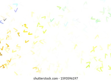 Light Green, Yellow vector background with wry lines. Colorful abstract illustration with gradient lines. A completely new design for your business.