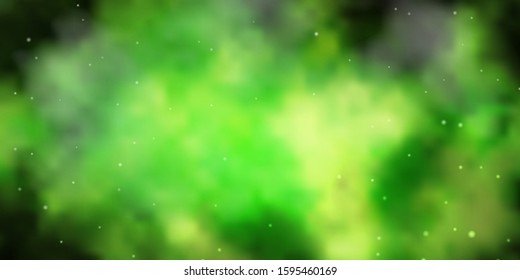 Light Green, Yellow vector background with small and big stars. Decorative illustration with stars on abstract template. Pattern for wrapping gifts.