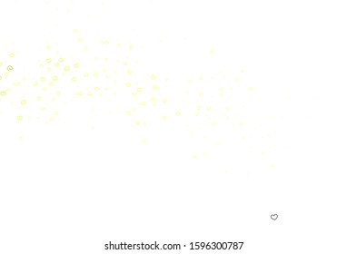 Light Green, Yellow vector background with hearts. Beautiful colored illustration with hearts in celebration style. Template for Valentine's greeting postcards.