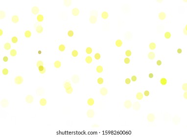 Light Green, Yellow vector background with beautiful snowflakes. Glitter abstract illustration with crystals of ice. Template for a new year background.