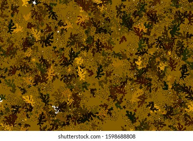 Light Green, Yellow vector background with abstract shapes. Colorful chaotic forms with gradient in modern style. Elegant design for wallpapers.