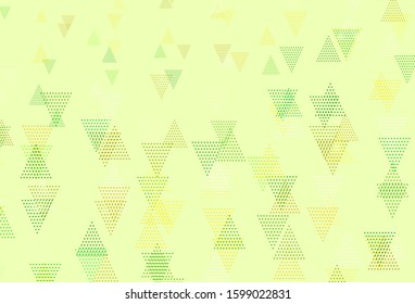 Light Green, Yellow vector background with polygonal style. Abstract gradient illustration with triangles. Pattern for booklets, leaflets