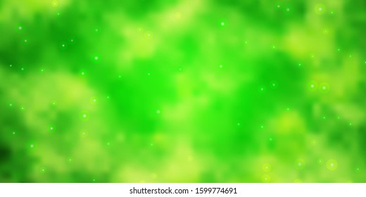 Light Green, Yellow vector background with colorful stars. Blur decorative design in simple style with stars. Pattern for wrapping gifts.