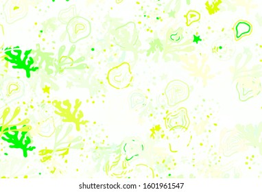 Light Green, Yellow vector background with abstract shapes. Simple colorful illustration with abstract gradient shapes. Simple design for your web site.