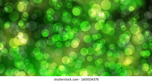 Light Green, Yellow vector background with spots. Abstract illustration with colorful spots in nature style. Pattern for websites.
