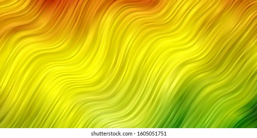 Light Green, Yellow vector background with bent lines. Brand new colorful illustration with bent lines. Design for your business promotion.