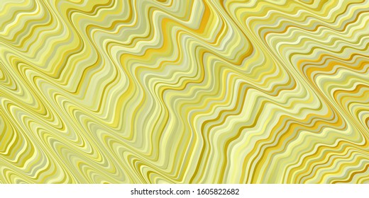 Light Green, Yellow vector background with wry lines. Illustration in abstract style with gradient curved.  Best design for your posters, banners.