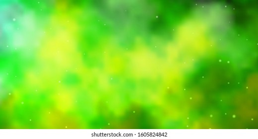 Light Green, Yellow vector background with colorful stars. Decorative illustration with stars on abstract template. Design for your business promotion.