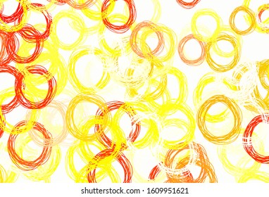 Light Green, Yellow vector background with bubbles. Glitter abstract illustration with blurred drops of rain. Design for your business advert.