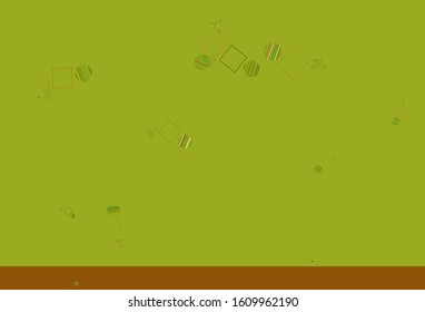 Light Green, Yellow vector background with polygonal style with circles. Illustration with colorful circles, triangles, rectangles. Pattern for commercials.