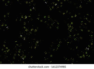 Light Green, Yellow vector background with straight lines, dots. Colorful shining illustration with lines on abstract template. Best design for your ad, poster, banner.