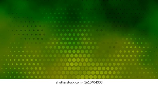 Light Green, Yellow vector background with bubbles. Abstract illustration with colorful spots in nature style. Design for your commercials.