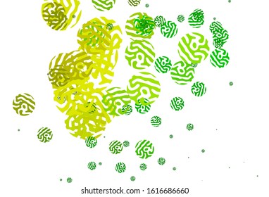Light Green, Yellow vector background with abstract shapes. Illustration with colorful gradient shapes in abstract style. Background for a cell phone.