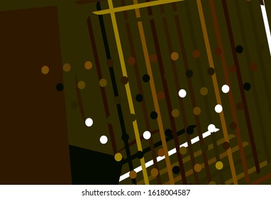Light Green, Yellow vector background with polygonal style with circles. Abstract gradient illustration with circles, triangles, cubes. Pattern for booklets, leaflets