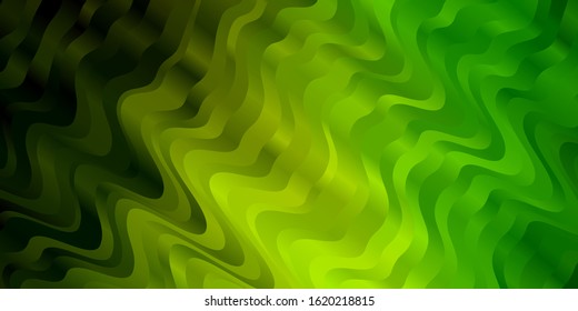 Light Green, Yellow vector background with bows. Bright sample with colorful bent lines, shapes. Pattern for websites, landing pages.