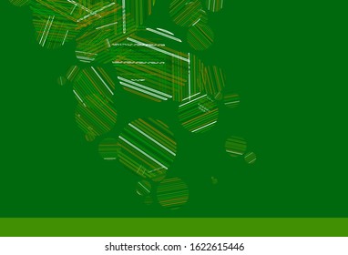 Light Green, Yellow vector background with spots. Blurred decorative design in abstract style with bubbles. Pattern for futuristic ad, booklets.