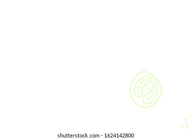 Light Green, Yellow vector background with cuisine gourmet. Illustration with set of fresh food in doodle style. Doodle design for your business advert of cafes.