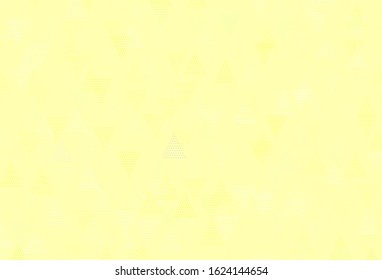 Light Green, Yellow vector background with polygonal style. Glitter abstract illustration with triangular shapes. Modern template for landing page.