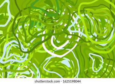 Light Green, Yellow vector background with wry lines. Modern gradient abstract illustration with bandy lines. Abstract style for your business design.
