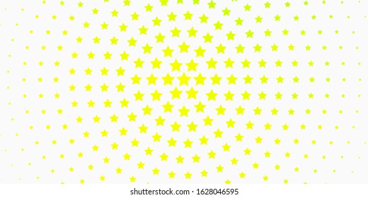 Light Green, Yellow vector background with colorful stars. Colorful illustration with abstract gradient stars. Pattern for new year ad, booklets.