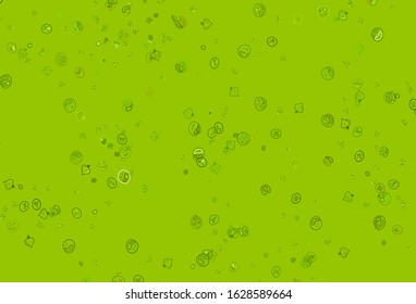 Light Green, Yellow vector background with cuisine gourmet. Glitter abstract sketch with gourmet food. Doodle design for your business advert of cafes.