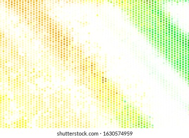 Light Green, Yellow vector background with spots. Beautiful colored illustration with blurred circles in nature style. Design for poster, banner of websites.