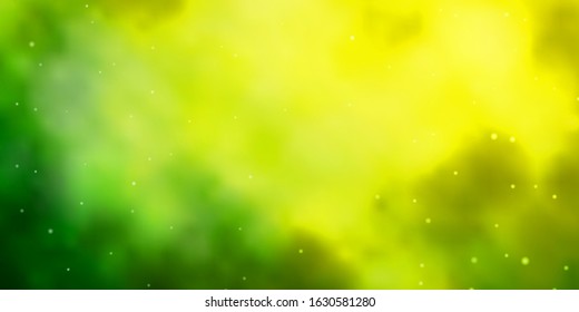 Light Green, Yellow vector background with colorful stars. Colorful illustration in abstract style with gradient stars. Pattern for websites, landing pages.