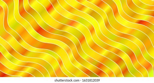 Light Green, Yellow vector background with bent lines. Colorful illustration, which consists of curves. Template for cellphones.