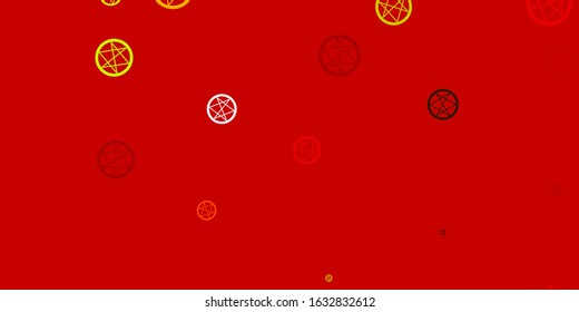 Light Green, Yellow vector background with occult symbols. Abstract illustration with gothic gradient shapes. Best design halloween events.