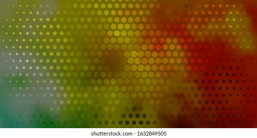 Light Green, Yellow vector background with spots. Modern abstract illustration with colorful circle shapes. Pattern for business ads.