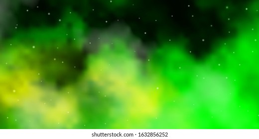 Light Green, Yellow vector background with colorful stars. Blur decorative design in simple style with stars. Theme for cell phones.