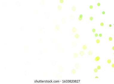 Light Green, Yellow vector background with beautiful snowflakes. Shining colorful illustration with snow on abstract template. New year design for business advert.