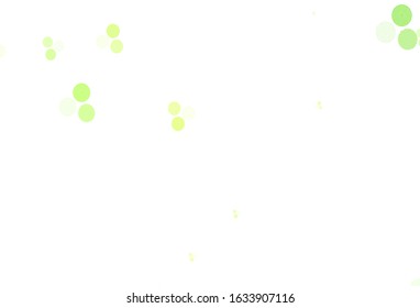 Light Green, Yellow vector background with spots. Beautiful colored illustration with blurred circles in nature style. Pattern for beautiful websites.