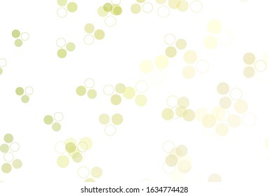 Light Green, Yellow vector background with spots. Blurred bubbles on abstract background with colorful gradient. Design for poster, banner of websites.