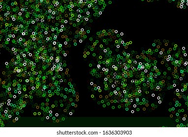 Light Green, Yellow vector background with bubbles. Glitter abstract illustration with blurred drops of rain. Pattern for ads, leaflets.