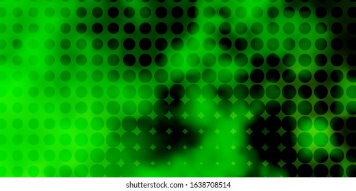 Light Green, Yellow vector background with spots. Abstract decorative design in gradient style with bubbles. Pattern for wallpapers, curtains.