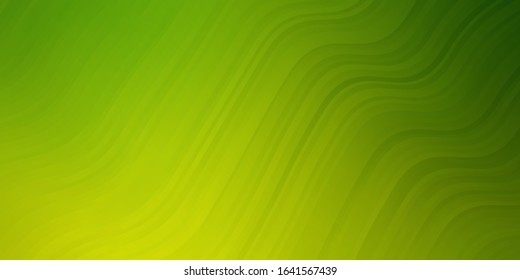 Light Green, Yellow vector background with curves. Colorful illustration, which consists of curves. Design for your business promotion.