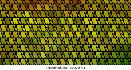 Hellgrüner, gelber Hintergrund der Vektorillustration mit polygonalem Stil. Dreiecke auf abstraktem Hintergrund mit buntem Farbverlauf. Muster für Werbespots.