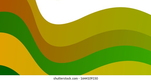 Light Green, Yellow vector background with bent lines. Abstract gradient illustration with wry lines. Best design for your posters, banners.
