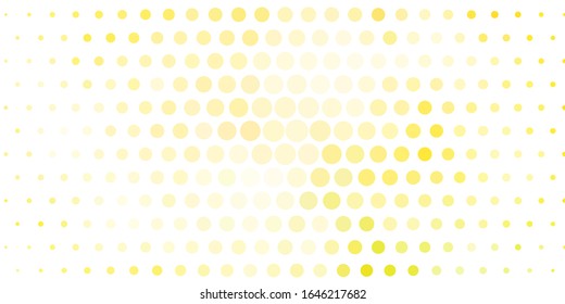 Light Green, Yellow vector background with spots. Abstract decorative design in gradient style with bubbles. Pattern for booklets, leaflets.