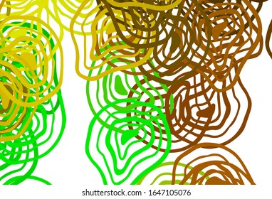 Light Green, Yellow vector background with curved lines. An elegant bright illustration with gradient. A new texture for your  ad, booklets, leaflets.