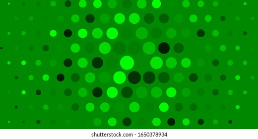 Hellgrüner, gelber Vektorillustration-Hintergrund mit Blasen. Abstrakte bunte Scheiben auf einfachem Farbverlauf-Hintergrund. Design für Ihre Werbespots.