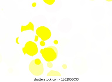 Light Green, Yellow vector background with bubbles. Blurred bubbles on abstract background with colorful gradient. Design for poster, banner of websites.