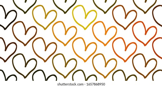 Light Green, Yellow vector background with Shining hearts. Illustration with hearts in love concept for valentine's day. Pattern for valentine's ad, booklets.