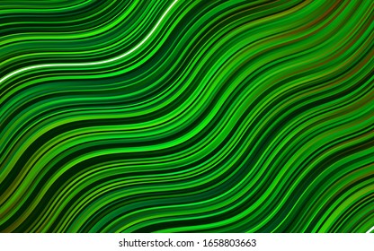 Light Green, Yellow vector background with bent lines. Creative geometric illustration in marble style with gradient. A completely new template for your business design.